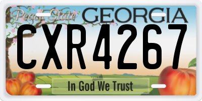 GA license plate CXR4267