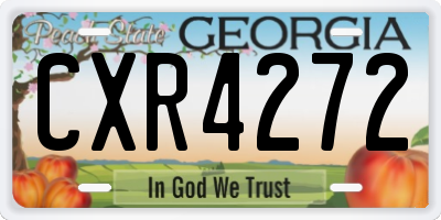 GA license plate CXR4272