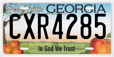 GA license plate CXR4285