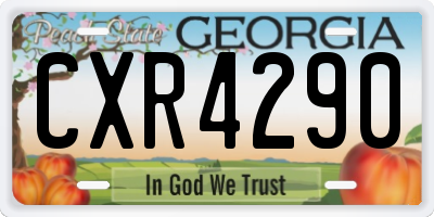 GA license plate CXR4290