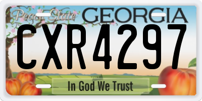 GA license plate CXR4297