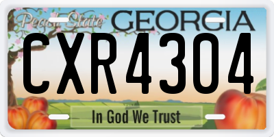 GA license plate CXR4304