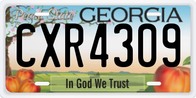 GA license plate CXR4309
