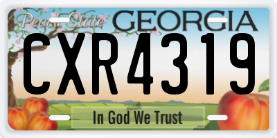 GA license plate CXR4319