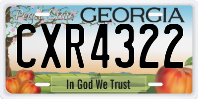 GA license plate CXR4322