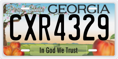 GA license plate CXR4329