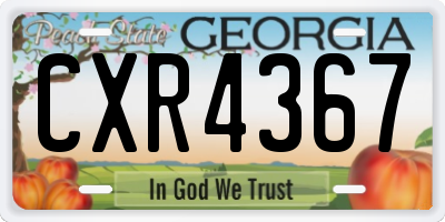 GA license plate CXR4367