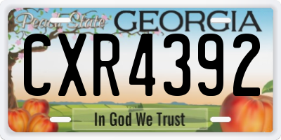 GA license plate CXR4392