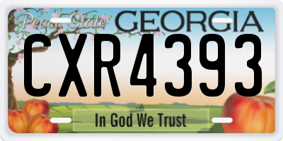 GA license plate CXR4393