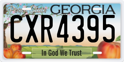 GA license plate CXR4395