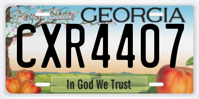 GA license plate CXR4407