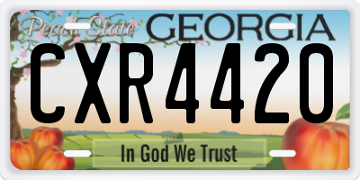 GA license plate CXR4420
