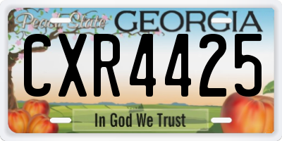 GA license plate CXR4425
