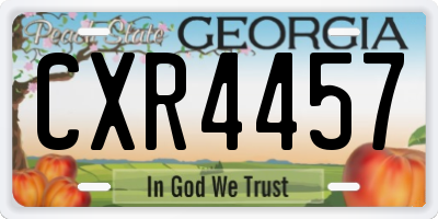 GA license plate CXR4457