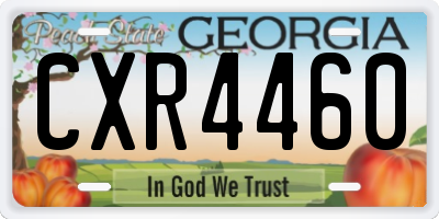 GA license plate CXR4460