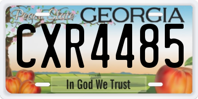 GA license plate CXR4485