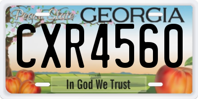GA license plate CXR4560