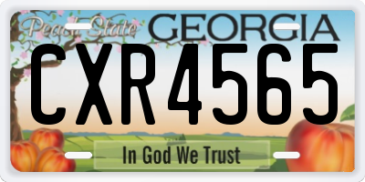 GA license plate CXR4565