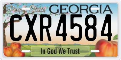 GA license plate CXR4584
