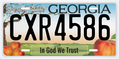 GA license plate CXR4586