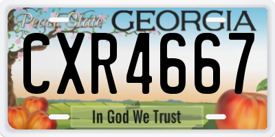 GA license plate CXR4667