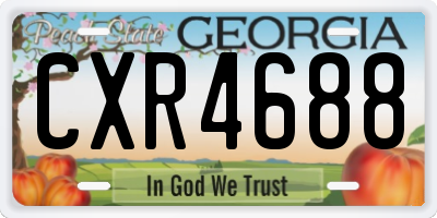 GA license plate CXR4688