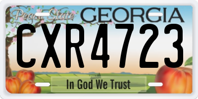 GA license plate CXR4723