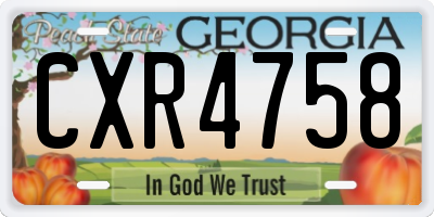 GA license plate CXR4758