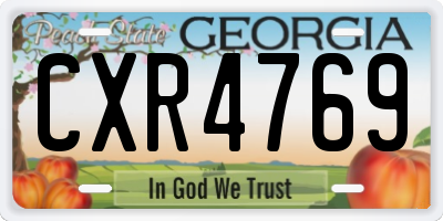 GA license plate CXR4769