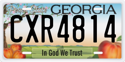 GA license plate CXR4814