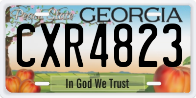 GA license plate CXR4823