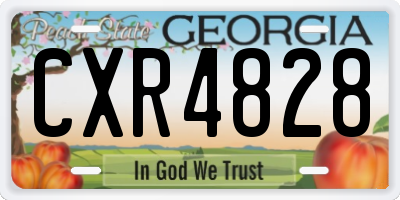 GA license plate CXR4828