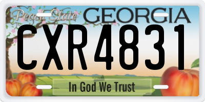 GA license plate CXR4831