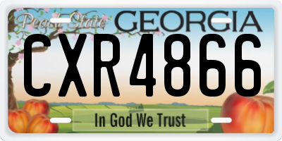 GA license plate CXR4866