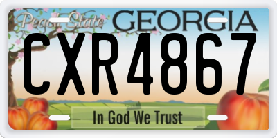GA license plate CXR4867