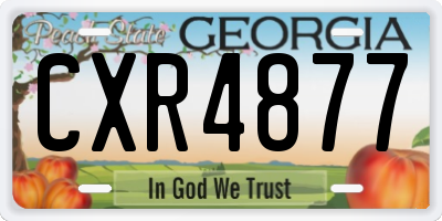 GA license plate CXR4877