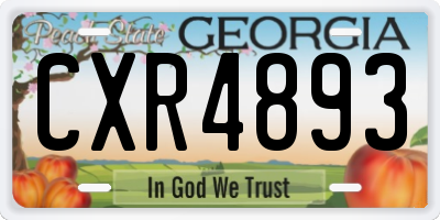 GA license plate CXR4893