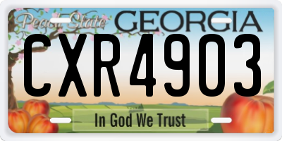 GA license plate CXR4903