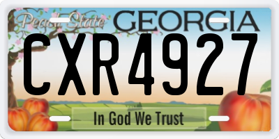 GA license plate CXR4927