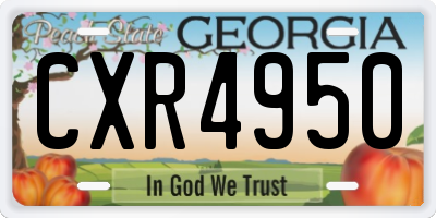 GA license plate CXR4950