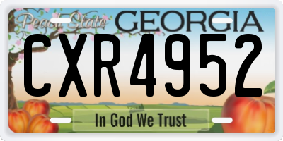 GA license plate CXR4952