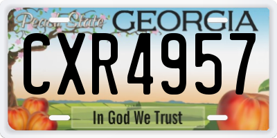 GA license plate CXR4957