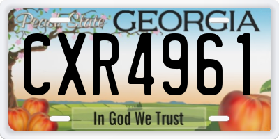 GA license plate CXR4961