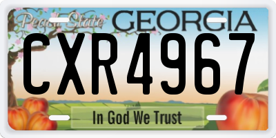 GA license plate CXR4967