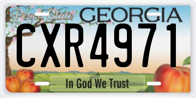 GA license plate CXR4971