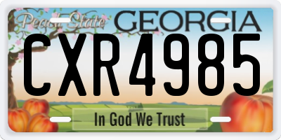 GA license plate CXR4985