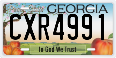 GA license plate CXR4991
