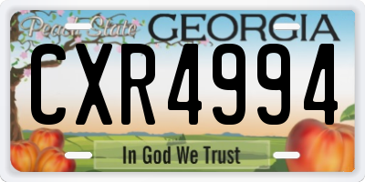 GA license plate CXR4994