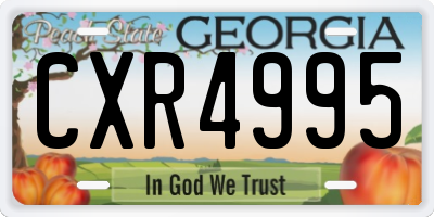 GA license plate CXR4995