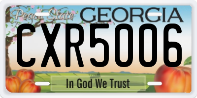 GA license plate CXR5006